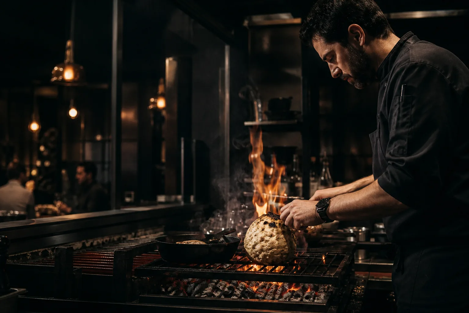 Restaurant design with a dark editorial hero and reservation focus
